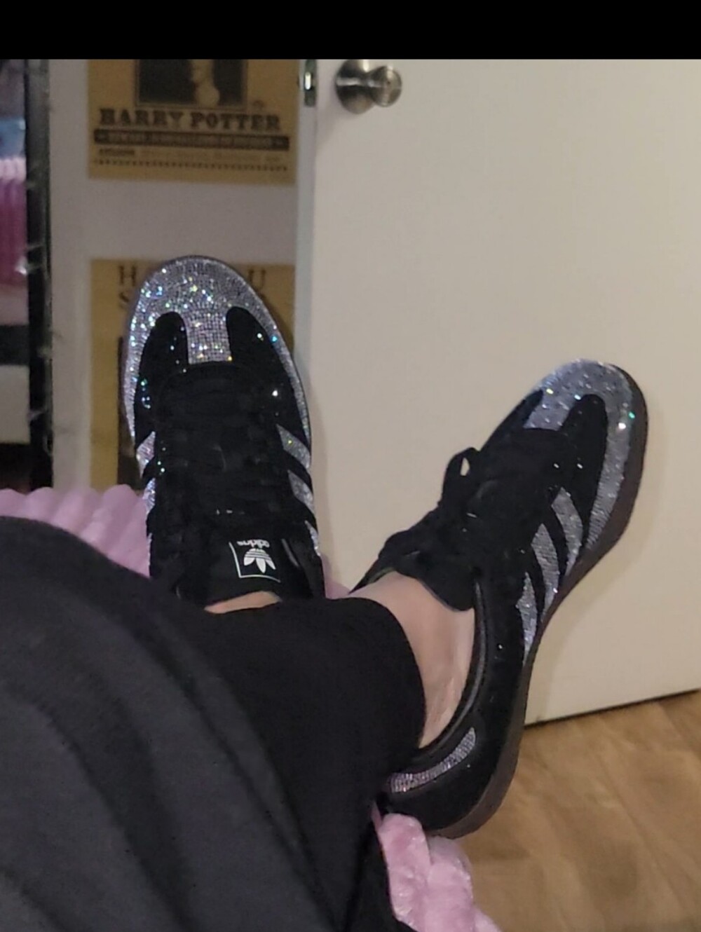 Adidas Og.adidas Black Sneakers with Silver Glitter Accents